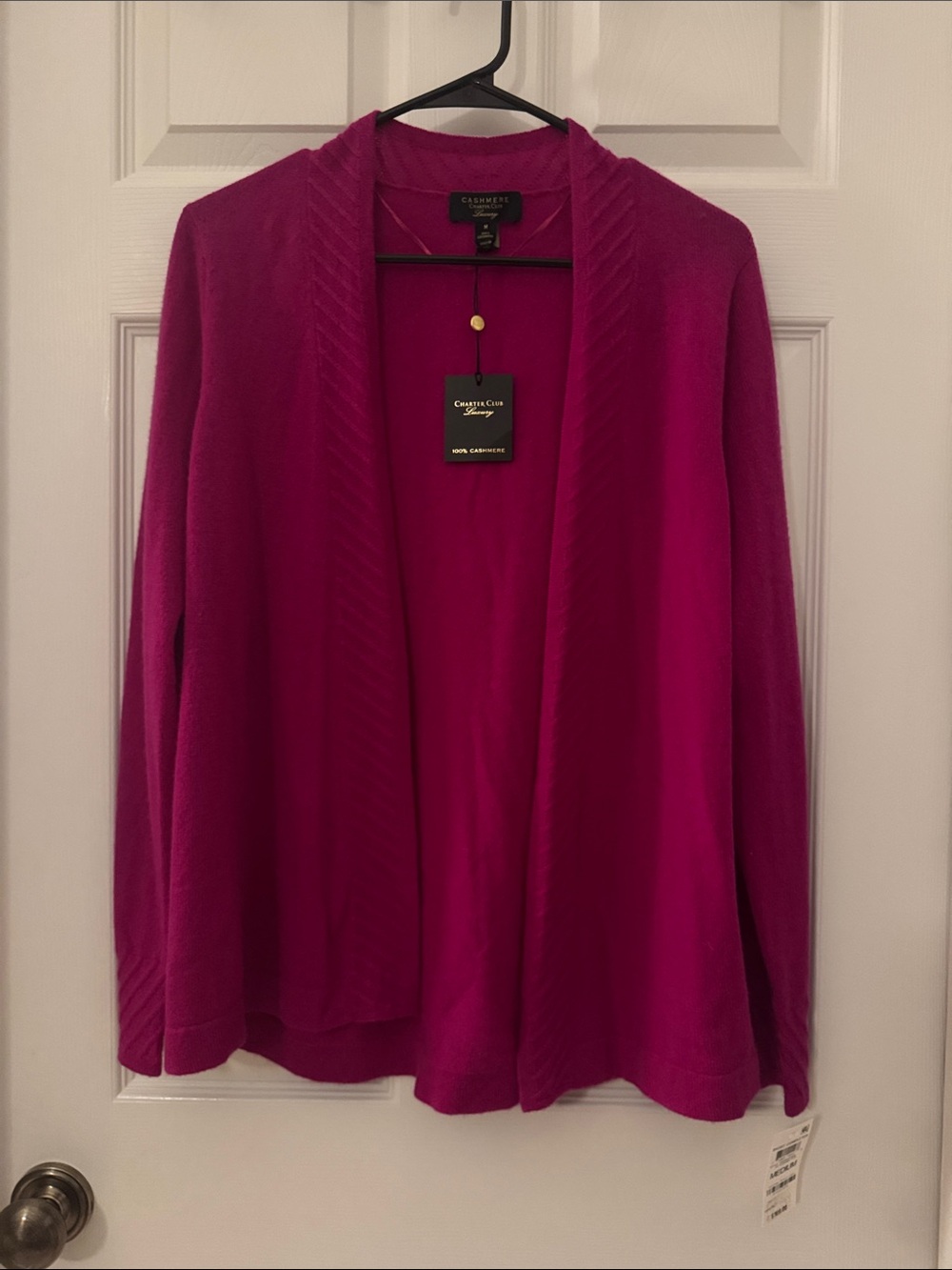 NWT Charter Club Open-Front Cardigan Short Completer in Fuchsia